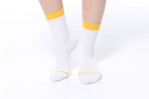 떰토, 필라테스 양말, Thumb Toe, Crew Socks Yellow, 자체브랜드,